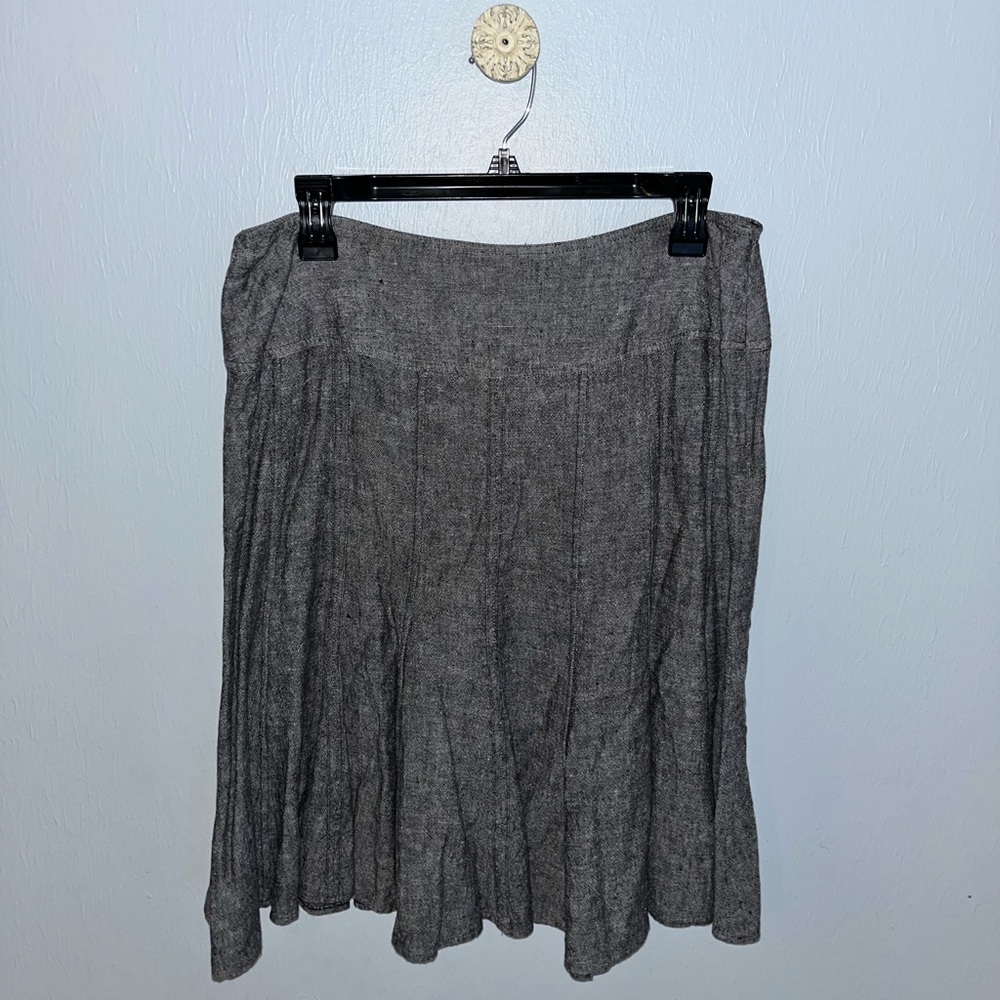 DALIA COLLECTION GRAY A-LINE HIGH-WAIST SIDE ZIP SKIRT. 12